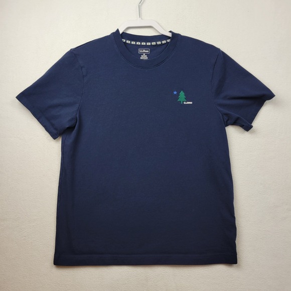 LL Bean Other - LL Bean Navy Blue Tree Star Embroidered T Shirt Mens Medium Vacationland